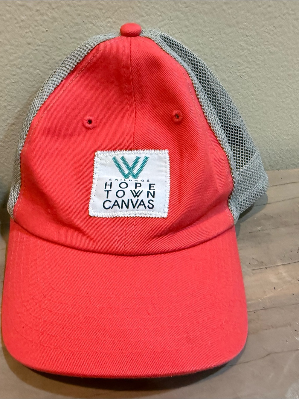 Hope Tow Canvas Coral and Gray Mesh Baseball Cap